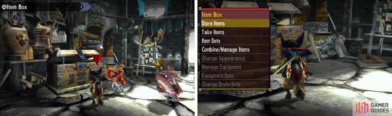 Item Box menu.