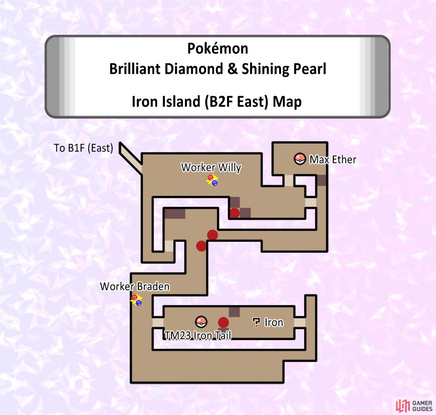 Map of Iron Island (B2F East).