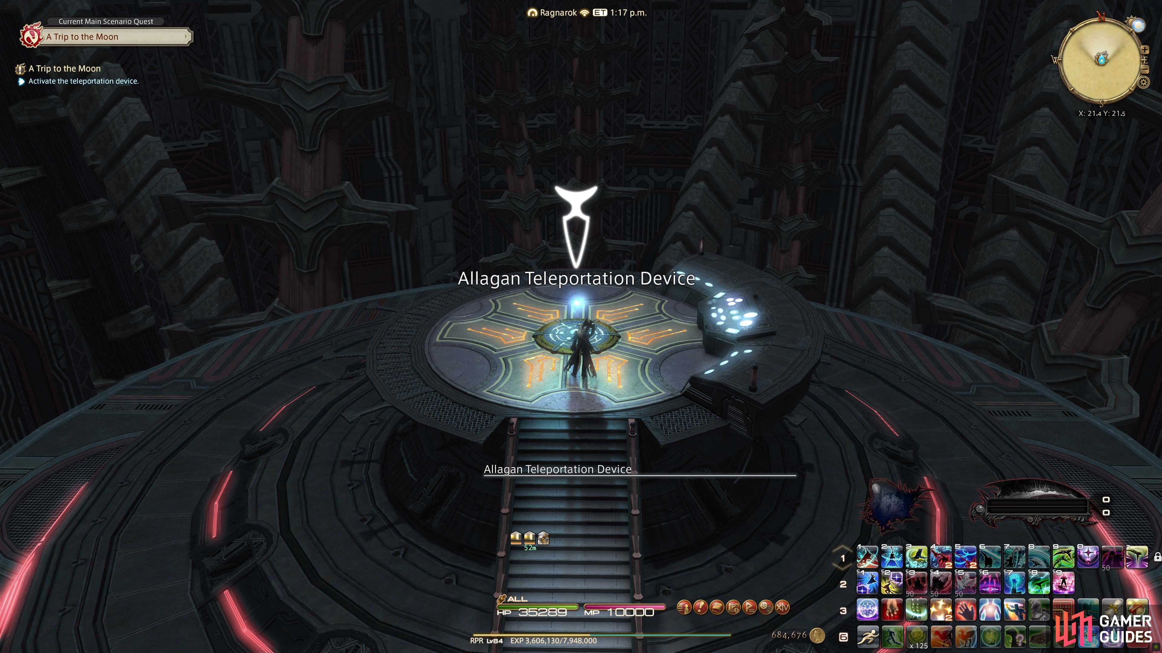 Activate the Allagan Teleportaion Device