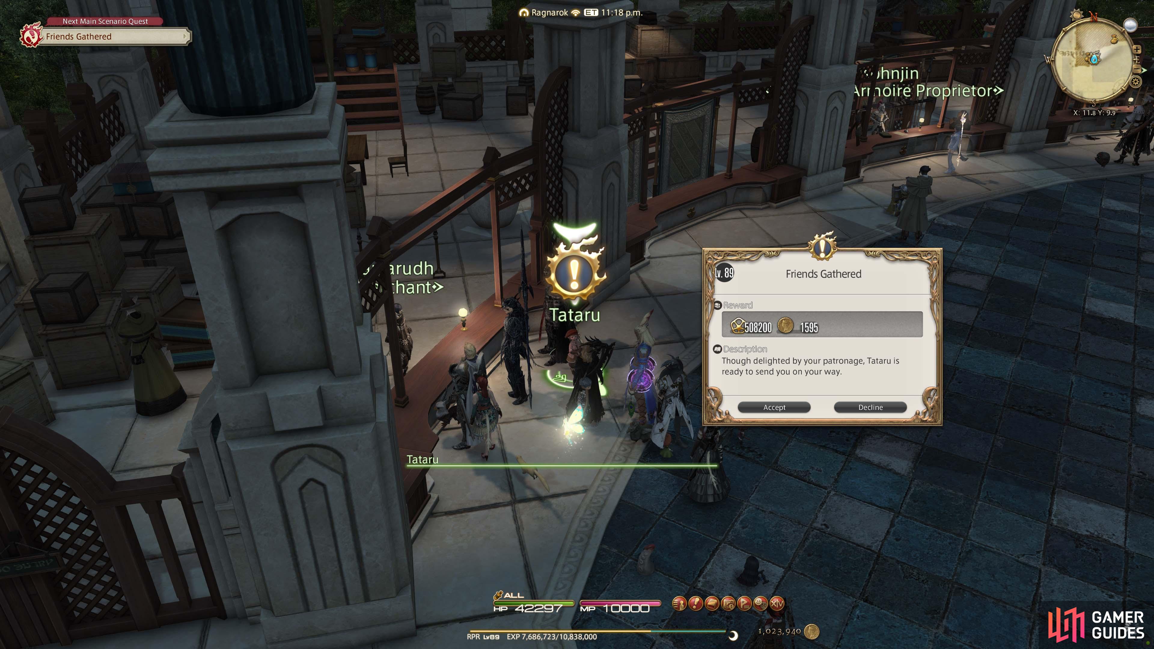 The Quest NPC is Tataru.