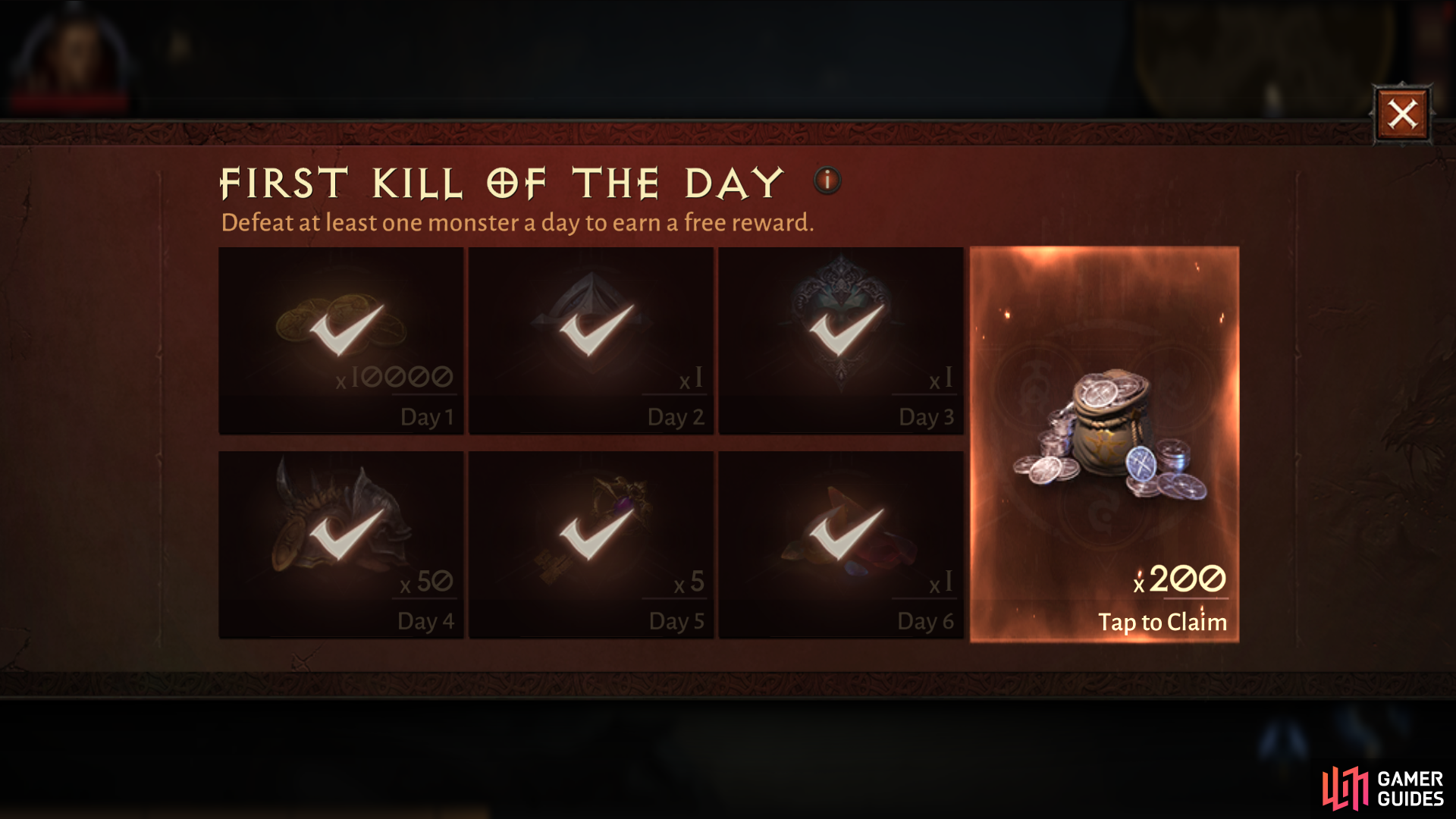 As long as you show up and kill something, you’ll earn your First Kill of the Day reward.