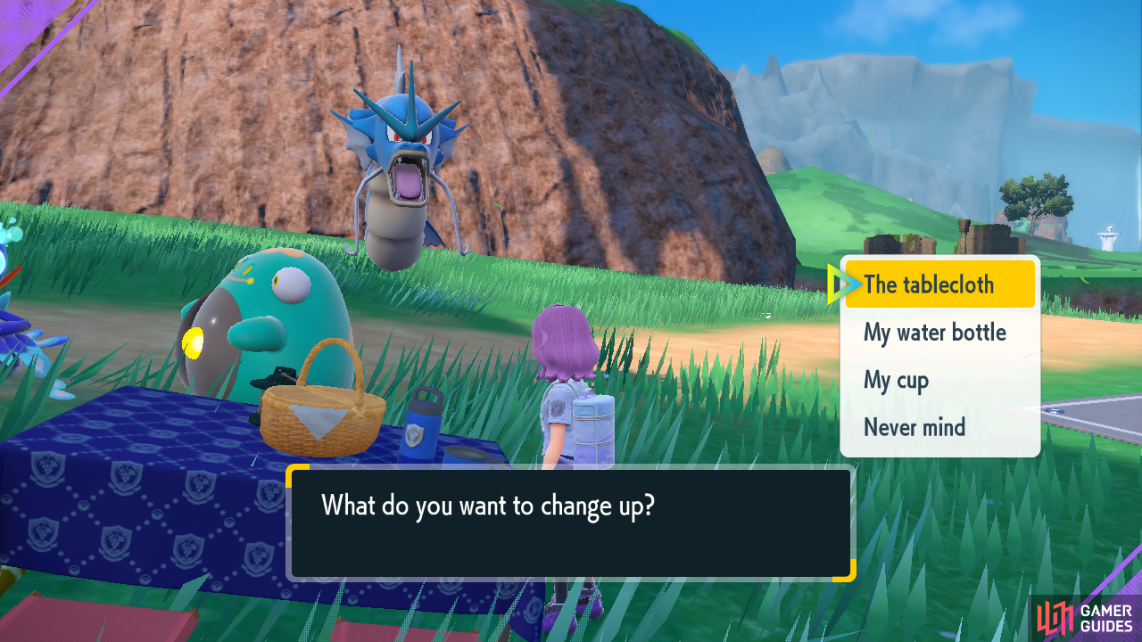 Picnic menu in Pokemon Scarlet.