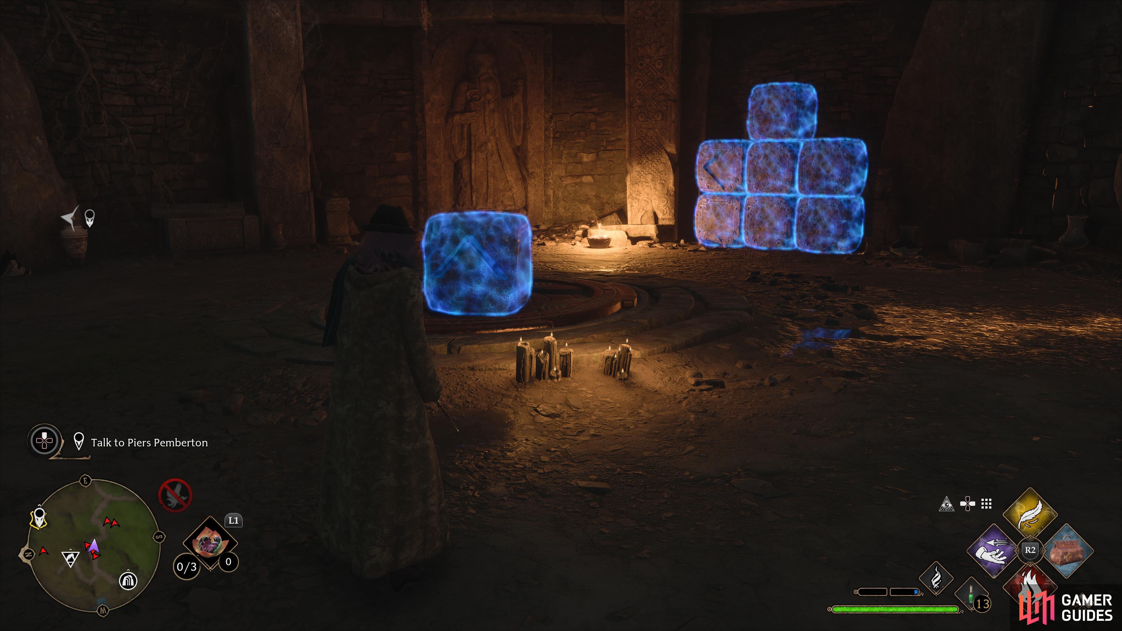 Arrow cube puzzle in a Feldcroft Region treasure vault.