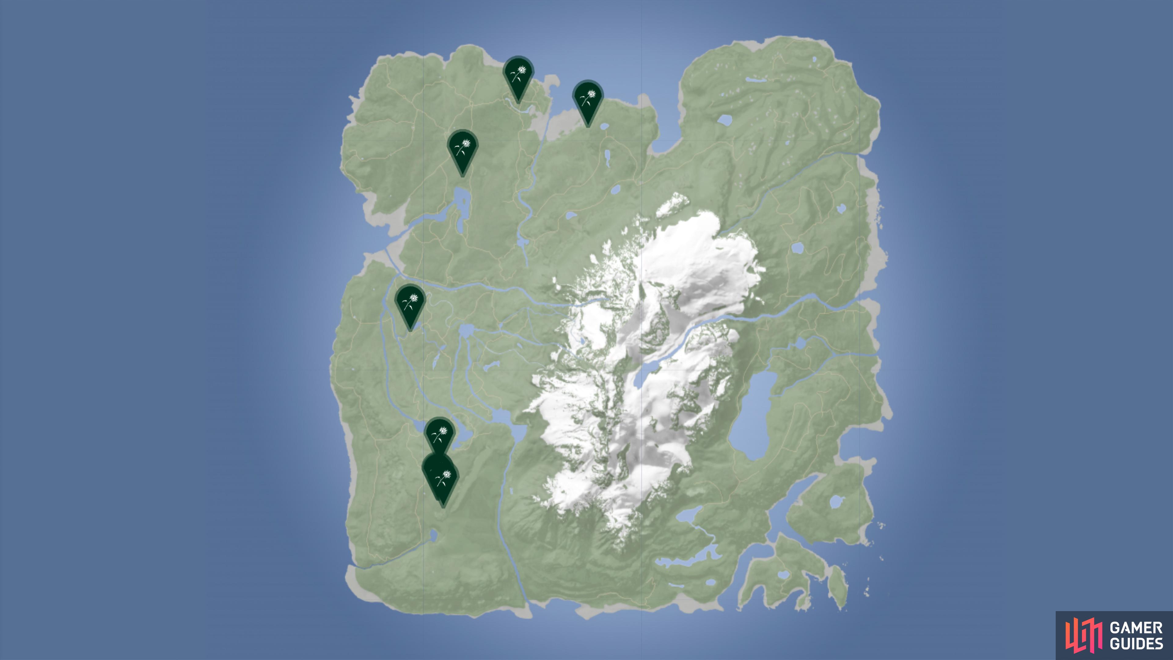 Arrowleaf is a bit harder to find with it being found predominantly on the west side of the map.