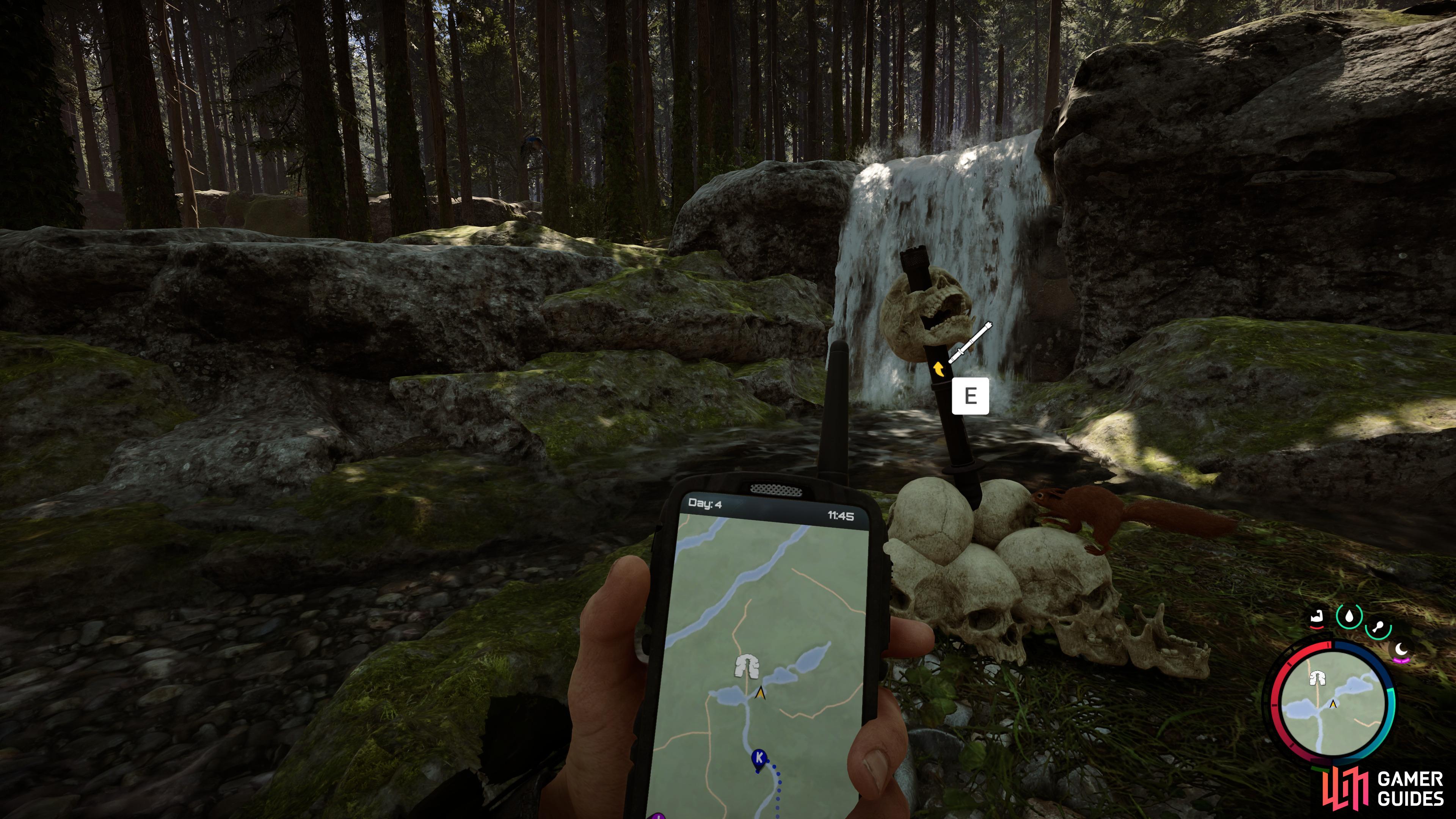 You can find the Stun Baton sitting a waterfall.