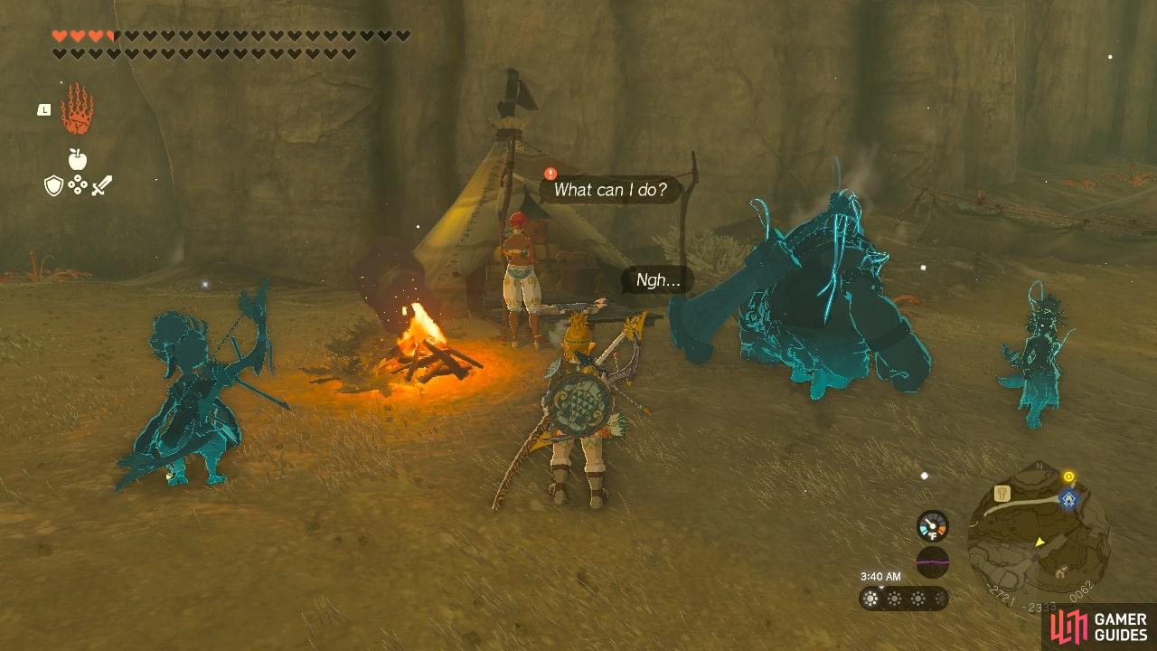 Speak with Malena in Gerudo to start the side quest Gleeok Guts.