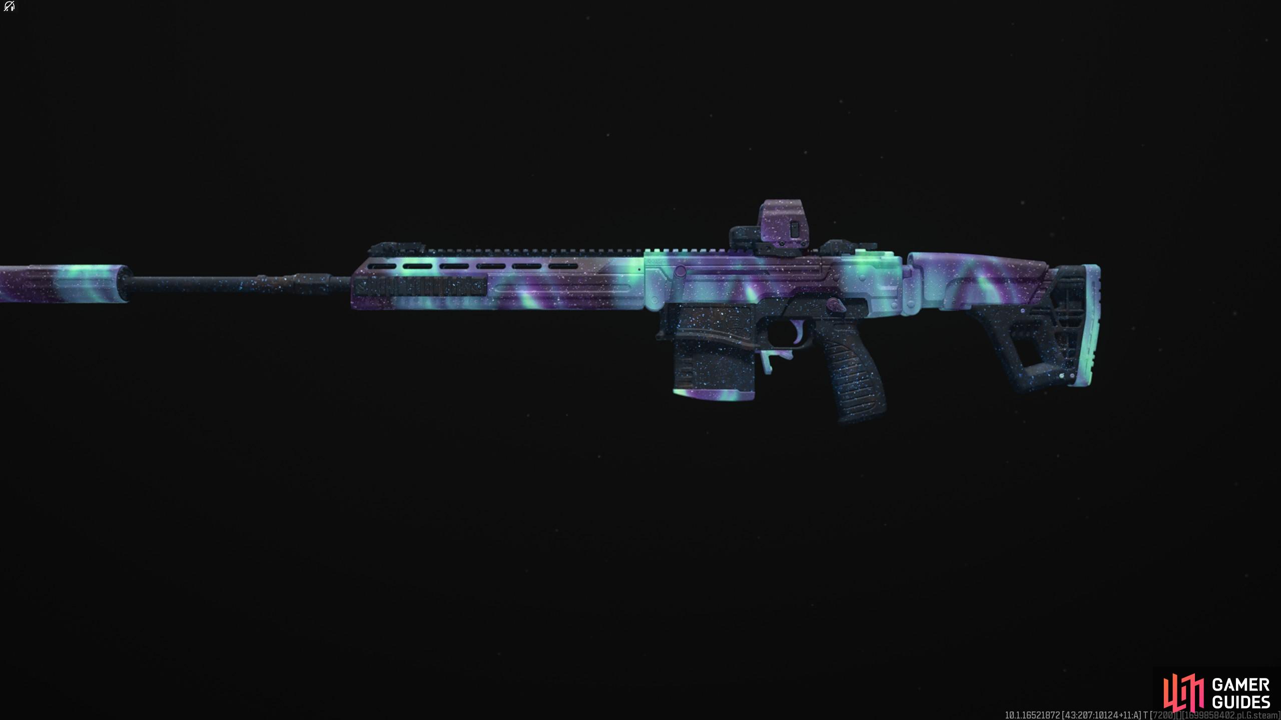 Those who master the Marksman Rifles in Zombies can get the Borealis skin, which will look somewhat like this.