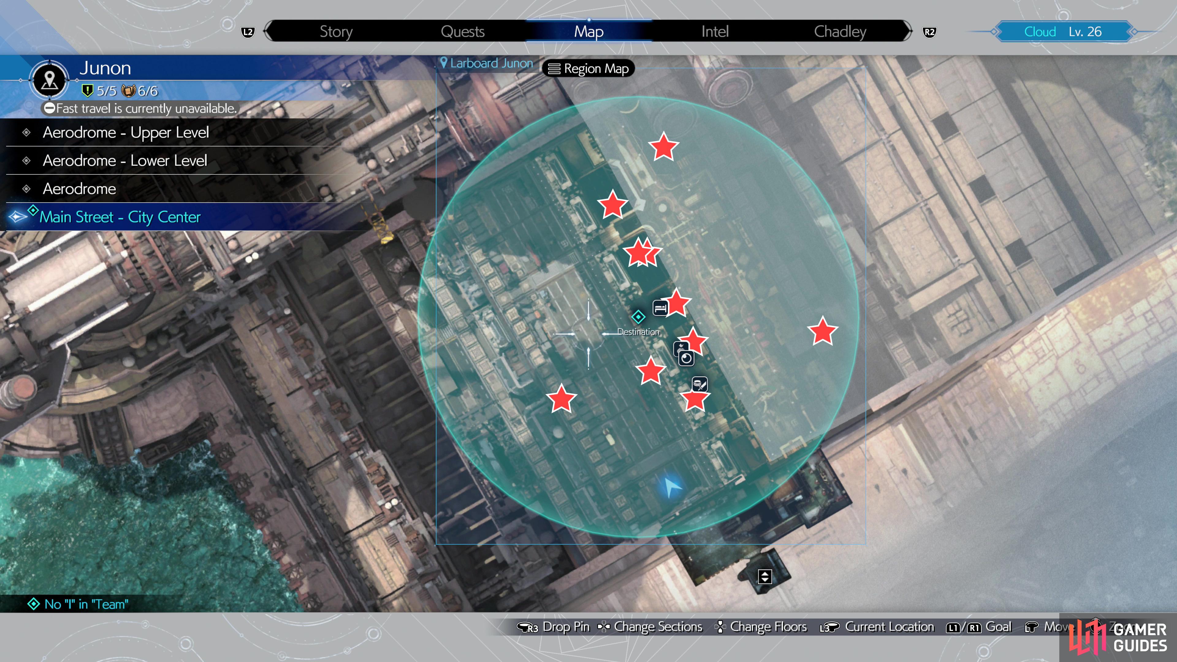 The locations of every Seventh Infantry Unit on the map.