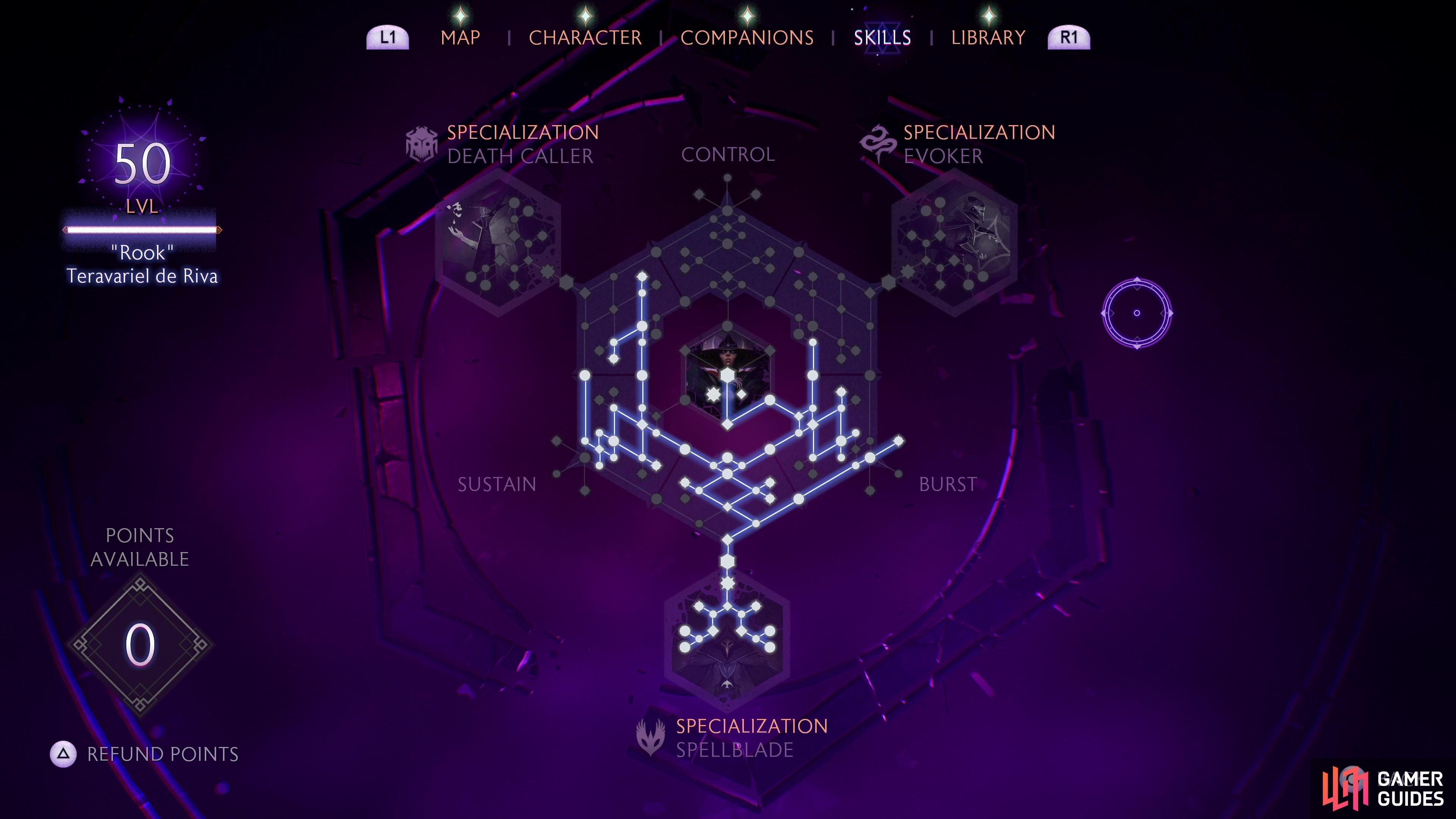 A broad look at the skill tree for the Arcane Bomb Spellblade build.