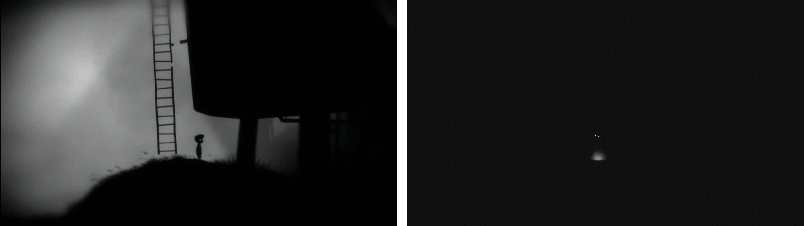 When you reach the ladder (left), instead of going up, head into the passage to the right. Follow this through the darkness until you reach the egg (right).