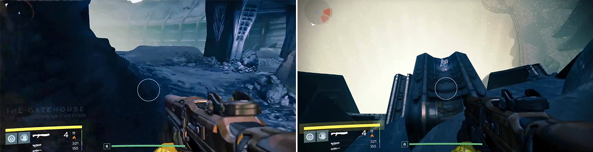 Head over to the ledge here (left) and look over to find ghost 7.