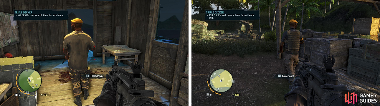 You will need to kill three specific enemies, who are wearing yellow berets, and find a note. While stealth is recommended, you won’t fail the mission if you are seen.